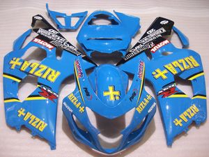 鈴木GSXR600 GSXR750 2004 2005 K4 GSXR 600 750 04 05ブラックブルーハイグレードフェアリングセットFF66