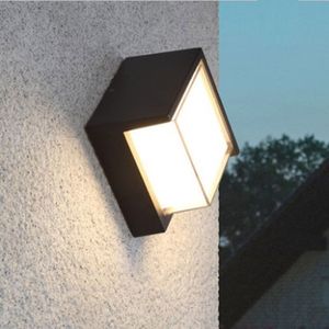 Outdoorowa lampa ścienna aluminiowa powierzchnia 12W ciepła biała LED okrągła i kwadratowa wodoodporna światła ogrodowe IP54