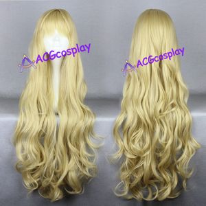 Fashion Natural Cosplay women long wavy white curly Hair Wigs