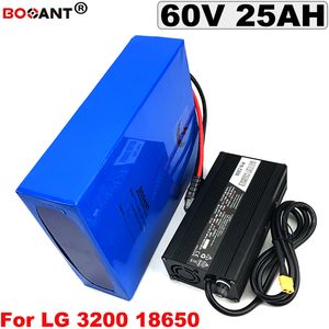 Rechargeable E-bike Lithium battery 60V for Original LG 18650 cell 60V 25AH 2500W Electric Bicycle Li-ion Battery +5A Charger