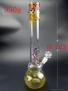 18 " Beaker bong Straight Tube Freezable Beaker Bong Glass Water Pipes Build A Bong Dab Oil Rig Water Pipes With 19mm Bowl