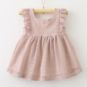 2018 Barnkläder Sommarflicka Princess Dress Lace Lotus Leaf Buckle Baby Dress Princess Boutique Kläder