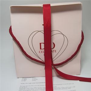 Schmuck Papierverpackungen großhandel-Rosa Papier Schmuck Tasche Karton für Pandora Armband Ohrringe Ring Halskette Schmuck Verpackung und Display