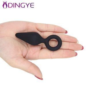 Plugue Anal Para Iniciante Preto Massageador de Próstata de Silicone À Prova D 'Água Butt Plug Anal Brinquedos Sexuais S924