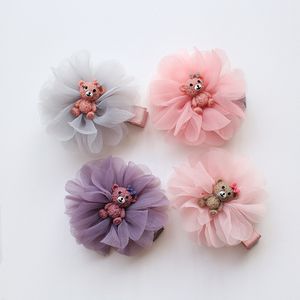 16pcs/lot Floral Shape Kids Hairpins Cartoon Resin Bear Animals Hair Clips Top Quality Girls Barrettes