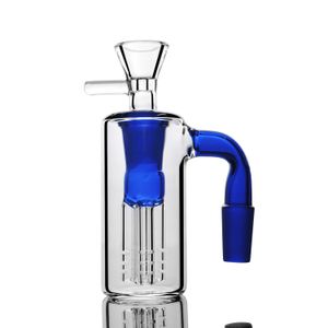 Blue Glass ash catcher diffuse arm tree percolator 14 mm joints hookahs ashcatcher with bowl for smoking water pipes bongs