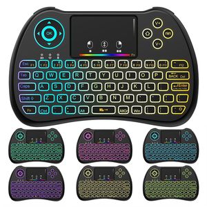 H9 H20 Ghz Mini Wireless Keyboard RGB Rainbow retroilluminato Multi touch Touchpad Mouse Combo Control per Windows Android MAC OS