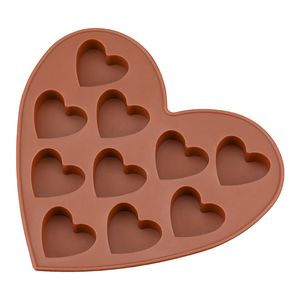 Wholesale heart shaped silicone molds for sale - Group buy 15 CM Piece DIY HOLE Heart shaped Silica Gel DIY Handmade Cake Molds Silicone Chocolate Mold Brown JSC164