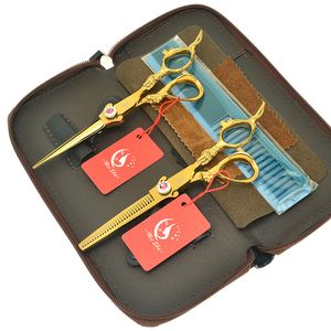 6,0 tum Meisha Professionell Japan Hair Scissors Kits med kam Frisörs barberare Skärning Tunna Shears Salon Haircut Utrustning Ha0447