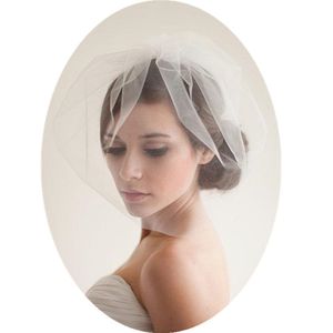 Blusher Veils Short Wedding Veil In Stock Romantic Headpiece Bride Veil Simple Handmade Noble Tulle Short Face Veil Headwear with Comb