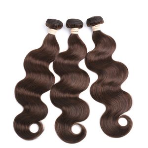 Elibess Har-Human Hair Body Wave Head Remy Capelli 4 # Bandini per capelli umani Brwon 10-26 pollici 60g / pezzo 3 Bundles