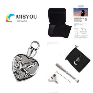 Can open the lettering dove heart-shaped pendant custom stainless steel jewelry necklace urn memorial relatives cremation burial