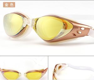 Neue einstellbare wasserdichte Anti-Fog-UV-Schutz Erwachsene professionelle farbige Linsen Tauchen Schwimmbrillen Brillen Schwimmbrille