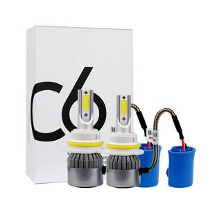 C6 H7 9007 9004 HB5 COB LED Farol 72w 7600lm Tudo em um carro LED faróis lâmpadas de alto feixe de baixo feixe luz de nevoeiro