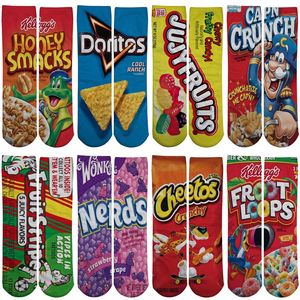 Length 30 cm 3D Printed Socks Cheerleader Long Socks Boys & Girls Socks Adult Sports Stocking Multicolors Cartoon One Side Printing