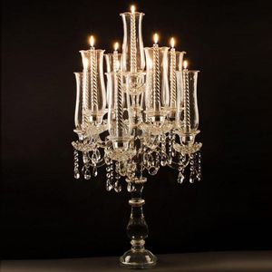 eleganti centrotavola per decorazioni nuziali con candelabri in cristallo a 9 bracci