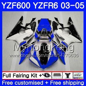 Blau-weißer Verkleidungskörper für Yamaha YZF-600 YZF-R6 03 YZF R6 2003 2004 2005 Karosserie 228HM.26 YZF 600 R 6 YZF600 YZFR6 03 04 05 Verkleidungsset