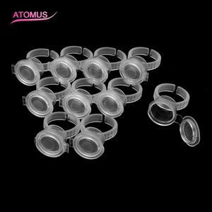10PCS Tattoo Ink Cups Caps Microblading Pigment Ring Cups For Permanent Makeup Eyebrow Eyelash Extend Glue Holder Container With Lid Tools
