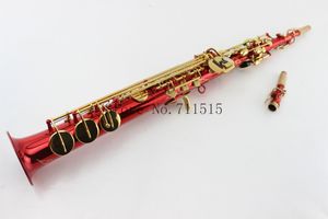 SUZUKI Sassofono soprano placcato in rame rosso placcato oro Chiave in Sib Sassofono Sax soprano Strumento musicale con custodia