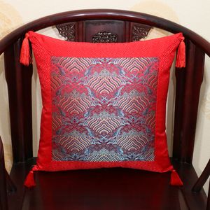 Tassel Patchwork Natural Mulberry Silk Pillowcase Julkudd Kuddar Kuddar Kudde Heminredning Soffa Stol Kinesisk kuddehölje