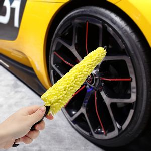 Plasthandtag fordon Rengöring Borsthjulsfälgar Däck Tvättborste Auto Scrub Brush Car Wash Svampar Verktyg