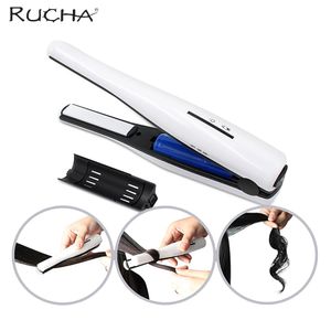 RUCHA Mini Ceramic Hair Straightener Iron Curler Li ion Rechargeable Battery Portable Travel Hair Straightening Irons