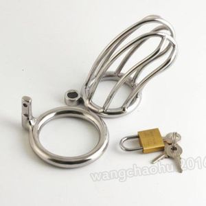 Senaste design Male Chastity Devices Rostfritt stål Metallbur Cock Lock New #T26