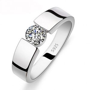 choucong Genuine Men Jewelry Handmade Solitaire Diamond 925 Sterling Silver Emgagement Wedding Band Ring per uomo