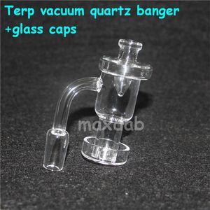 Set Terp Vakuum Quartz Banger Carb Cap Slurper Bangers Domesess Nail Bongs 14mm Man och Kvinna För Glas Bong