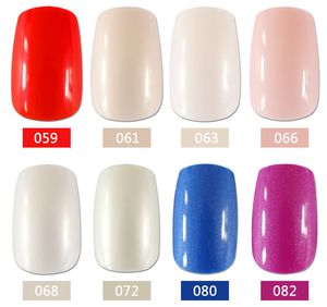 Falska naglar Fake Nail Pure Colors Flash Powder 24 Pieces L￥ngt fullt￤ckning 100st/Set Finger Salon Manicure Diy Art Tips Sk￶nhet