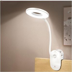 CC-TL004 LED TOUCH ON / OFF SWITCH 3 MODES Clip Desk Lamp 7000K Eye Protection Reading Dimmer Rechargeable USB LED-lampor