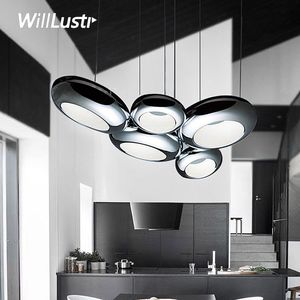 noovo UFO aura pendant lamp modern suspension lighting hanging light chrome copper black white 3 5 8 heads hotel restaurant hotel bedroom