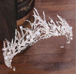 Muhteşem Köpüklü Gümüş Büyük Düğün Için Diamante Pageant Tiaras Hairband Kristal Gelin Taçlar Gelinler Başlığı Gümüş Altın HTJ001