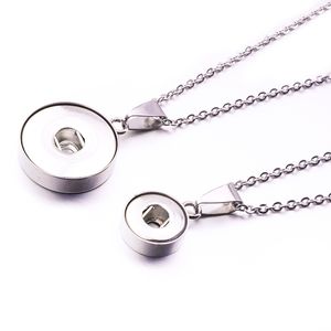 Silver Plated Stainless steel 12mm 18mm Snap Button Necklace For Women Snaps Buttons Jewelry