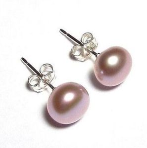 Cultured Freshwater Pearl Earrings 8-9mm Grey Gold Filled Stud