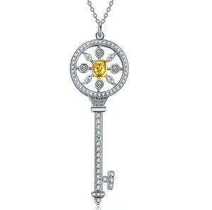 Key Jewelry Luxury Design Marke Key Anhänger S925 Halskette Pullover Verlobte Sonnenblumen Anhänger Halskette Sterling Silber Anhänger
