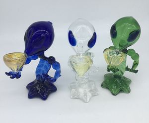 Alien Glass Pipes Mini G Spot Alien Pipes Recycler DAB Rigglas Rökning Handrör 6,69 tums glasolja brännare