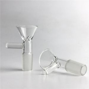 Cachimbos de água de vidro de tigela de 14 mm e 18 mm com vidro de pirex transparente grosso com alça de 3 braços e peça de tigela de mão para bongos de plataformas de petróleo