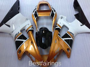 Hochwertiges Verkleidungsset für Yamaha R1 2000 2001, weißgoldschwarze Verkleidungen, YZF R1 00 01 FS16