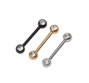 Lotto 50pcs acciaio chirurgico lingua anello bar capezzolo bilancieri body piercing 14g ~ 1.6mmx14mmx5/5mm nuovo arrivato