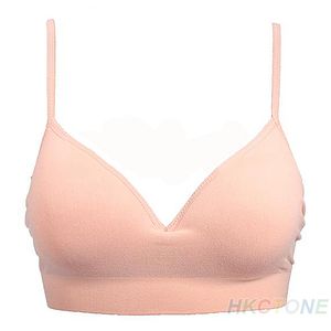 Hot Sale Cotton Solid Color Sexy Crop Bra Tops Padded Wire Free Seamless Bras