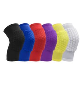 Venda por atacado - Adulto Criança Joelheira Prática Esporte Joelho Suporte Rótula Perna Warmer Honeycomb Pad Crashproof Antiderrapante Perna De Manga Curta M L XL