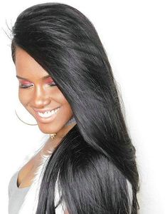 250% densitet 360 Lace Front Pärlor Ben Straight Brazilian Virgin Remy Pre Plucked 100% Human Hair Wig Diva1