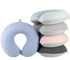 U Shaped Neck Pillow Stripe Transfer Printing Travel Pillows With Button Foam Body Pillow Decorative Office Pillow Texties GA522