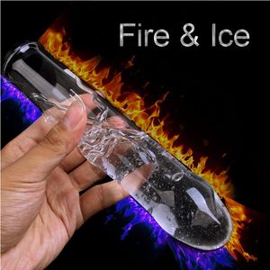 Sex Product New Injection Hot/Cold Water Glass Dildo Sex Toys For Women Hollow Add Water Glass Vibrator Cool Warm Anal Butt Plug D18111304