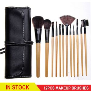 12 pezzi pennelli trucco set fondotinta ombretto fard polvere make up set di pennelli las brochas de maquillaje DHL Free Shippin