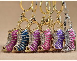 50pcs krystaliczne buty na obcasie brelok pierścienia kluczowe pierścienie karabinka torebka brelokowa wisi metalowa biżuteria breakringowa 11*4*4 cm urok