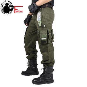 Calças de carga macacão macacão masculino homens armamento calças táticas trabalho militar desgaste muitos bolso combate estilo estilo reto calça
