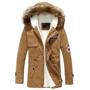Giacca parka in cotone con collo in pelliccia sintetica uomo donna in pile spesso caldo cappotto militare giacche Parka Plus Size 4XL 2018 inverno