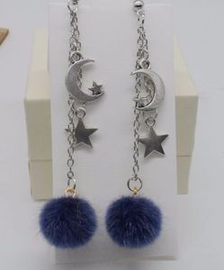 Free Ship 10 Pair Balls The moon the stars Long Earrings For Women fashion Jewelry Statement Earrings